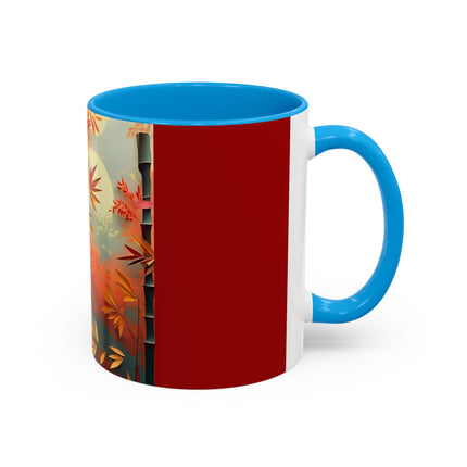 Red Panda at an Autumn Bamboo Grove Colorful Mugs (11oz, 15oz)