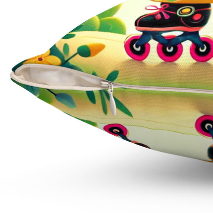 Firefly Dance on Wheels Spun Polyester Square Pillow