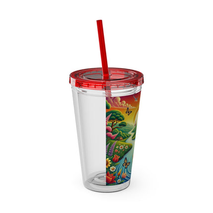 Sailor Kitten’s River Adventure Sunsplash Tumbler with Straw, 16oz