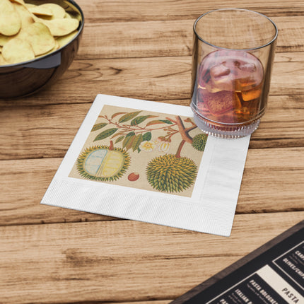 Album of watercolors of Asian fruits and flowers Pl.31 by Anonymous White Coined Napkins