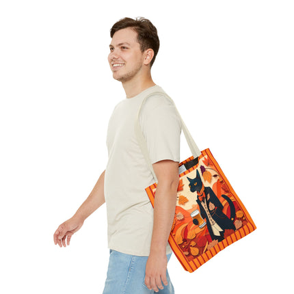 Siamese Cat at an Autumn Harvest Fair Tote Bag (AOP)