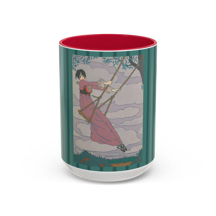La balançoire by Georges Lepape Colorful Mugs (11oz, 15oz)