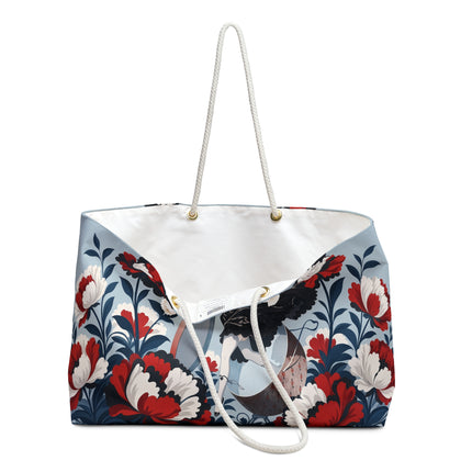 ❤️🌺 The Scarlet Blossom Dancer Weekender Bag – Art Deco Fashion Whimsy