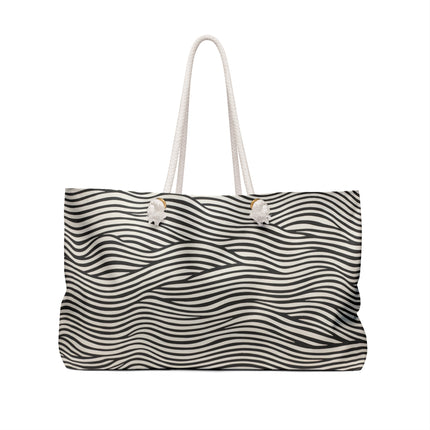Wave Pattern on White Weekender Bag