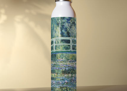 Water Lilies and Japanese Bridge by Claude Monet Slim Water Bottle