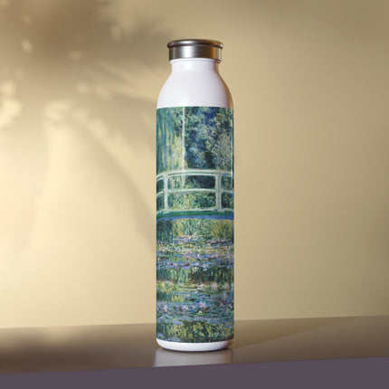 Water Lilies and Japanese Bridge by Claude Monet Slim Water Bottle
