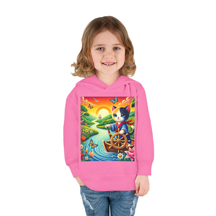 Sailor Kitten’s River Adventure Toddler Pullover Fleece Hoodie