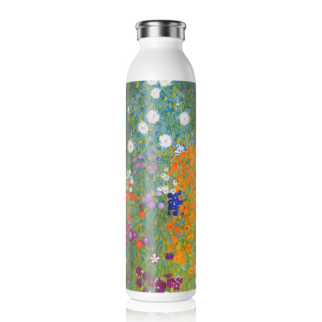Cottage Garden by Gustav Klimt Slim Water Bottle