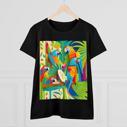 Colorful Macaws Women's Midweight Cotton Tee