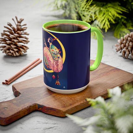 Moonlit Reflections Colorful Mug (11oz, 15oz) – Celestial Elegance, Art Deco Beauty & Dreamy Style