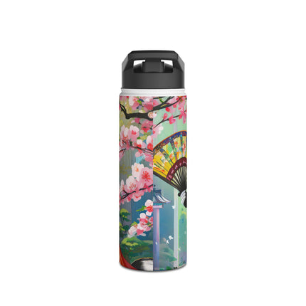 Cyberpunk Geisha Stainless Steel Water Bottle