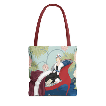 💌🌸 The Lady Of The Secret Letters Tote Bag – Art Deco Floral Elegance