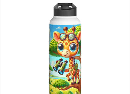 Giraffe Lookout Stainless Steel Water Bottle, Standard Lid