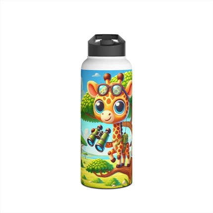 Giraffe Lookout Stainless Steel Water Bottle, Standard Lid