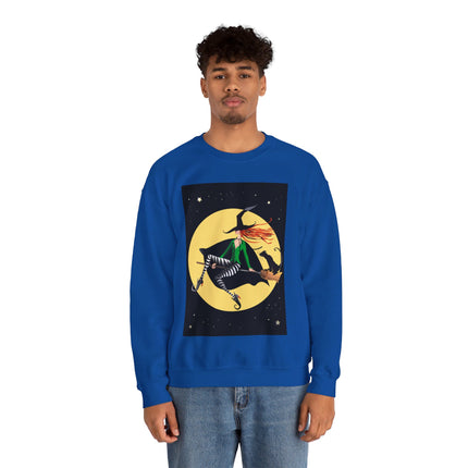 A Witch’s Moonlit Flight Unisex Heavy Blend™ Crewneck Sweatshirt