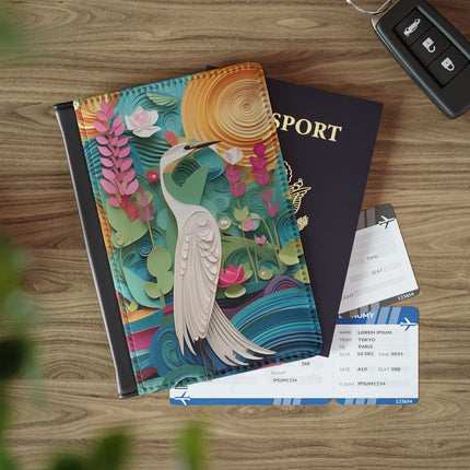 Elegant Egret Oasis Passport Cover