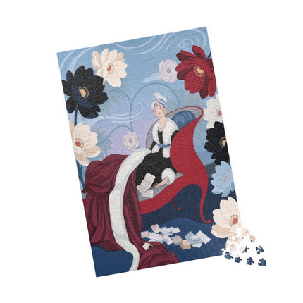 🌺✨ The Lady Of The Starlit Enchanted Garden Puzzle – Art Deco Floral Fantasy