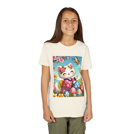 Easter Kitten and Painted Eggs Youth Short Sleeve Tee