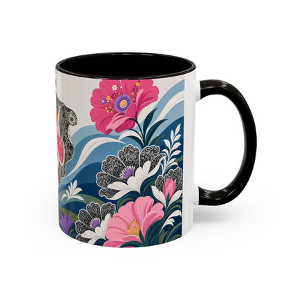 🌸🎀 The Pink Lace Garden Promenade Colorful Mug – Art Deco Fashion Elegance