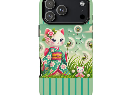 Geisha Kitten and the Dandelion Phone Cases
