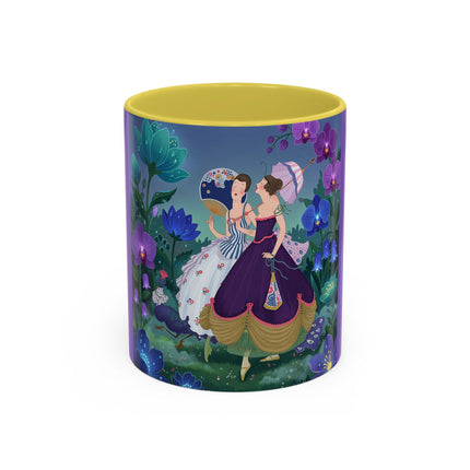 The Ladies Of The Moonlit Garden Colorful Mugs – Art Deco Floral Elegance