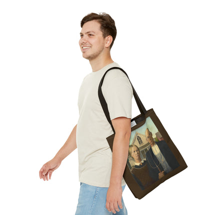 American Gothic by Grant Wood Tote Bag (AOP)