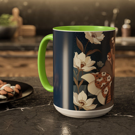 🌸✨ The Midnight Magnolia Masquerade Colorful Mug – Art Deco Nocturne