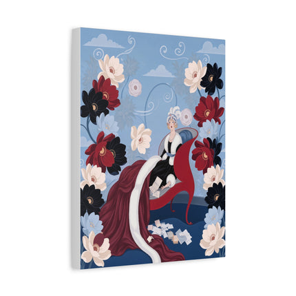 🌹✨ The Scarlet Chaise Placemat – Art Deco Floral Glamour