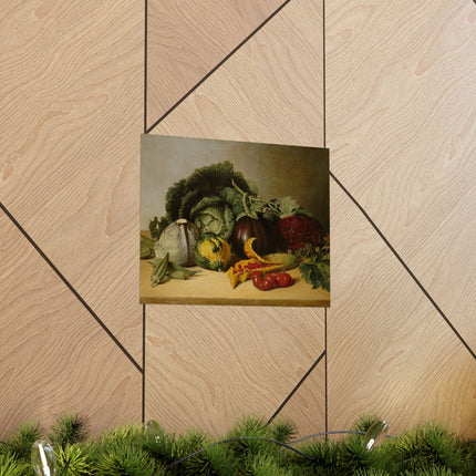 Still Life, Balsam Apple, and Vegetables by James Peale Matte Horizontal Posters