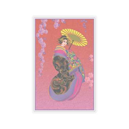 Enchanting Geisha Kiss-Cut Stickers (4 Sizes)