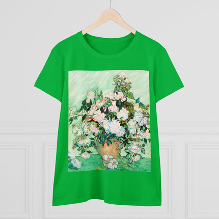 Roses by Vincent Van Gogh Women's Midweight Cotton Tee