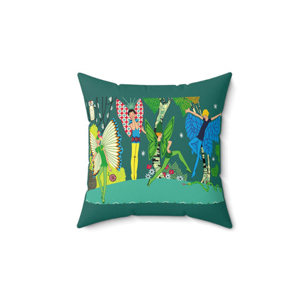 Enchanting Fairies of A Midsummer Night's Dream Spun Polyester Square Pillow