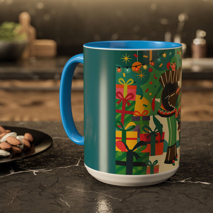 🎄✨ The Lady Of The Christmas Ornament Colorful Mug – Art Deco Holiday Fantasy