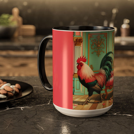 The Salon Rooster Colorful Mugs (11oz, 15oz)