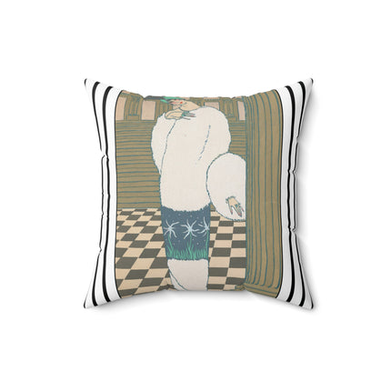 Les Hermines by Georges Lepape Spun Polyester Square Pillow