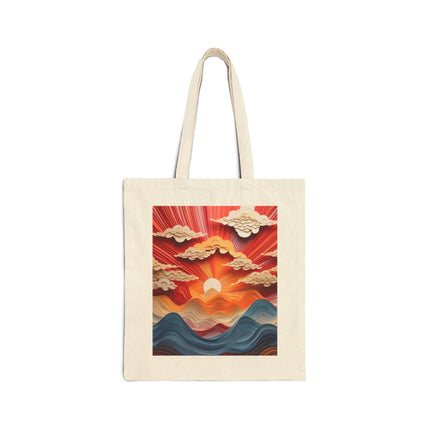 Vibrant Sunrise Sky Cotton Canvas Tote Bag