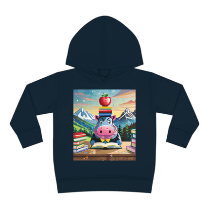 Hippos Hit the Books Toddler Pullover Fleece Hoodie