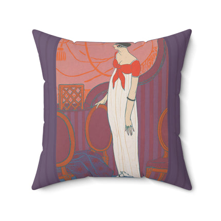 L’Entracte by Georges Lepape Spun Polyester Square Pillow
