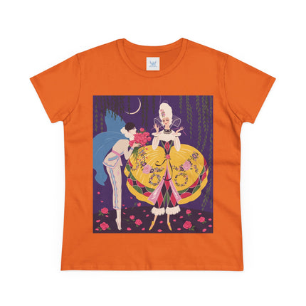 🌹🌙 The Queen Of The Midnight Roses Cotton Tee – Art Deco Garden Fantasy