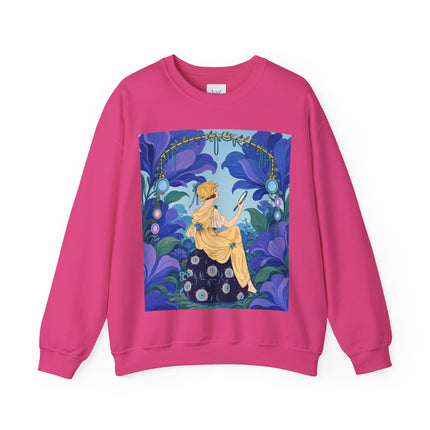 🪞🌺 The Enchanted Garden Mirror Crewneck Sweatshirt – Art Deco Fashion Whimsy