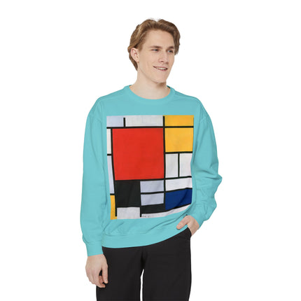 Composition with Red, Yellow, Blue, and Black by Piet Mondrian Garment-Dyed Sweatshirt