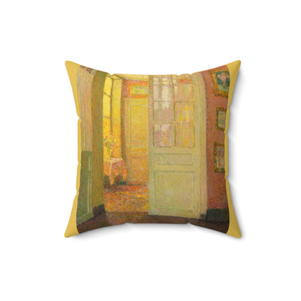 Interior, Window Light by Henri Le Sidaner Spun Polyester Square Pillow