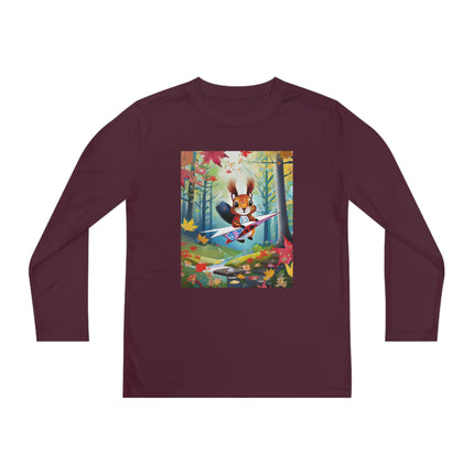 Acorn Aviator Youth Long Sleeve Competitor Tee – Woodland Flight & Whimsical Adventure