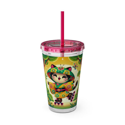Firefly Dance on Wheels Sunsplash Tumbler with Straw, 16oz
