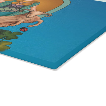 March & Aquamarine Zodiac Glass Cutting Board