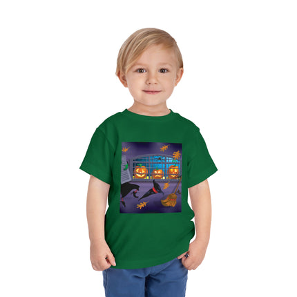 Whimsical Halloween Mischief Toddler Short Sleeve Tee