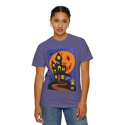 Halloween Night at the Haunted House Unisex Garment-Dyed T-shirt