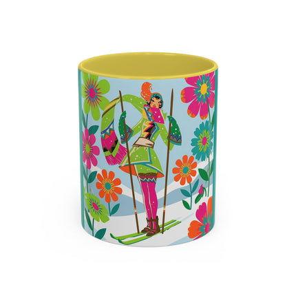 🎿🌸 The Winter Flower Adventurer Colorful Mug – Colorful Ski Fantasy