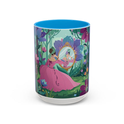 The Lady Of The Enchanted Mirror Colorful Mugs – Art Deco Botanical Elegance