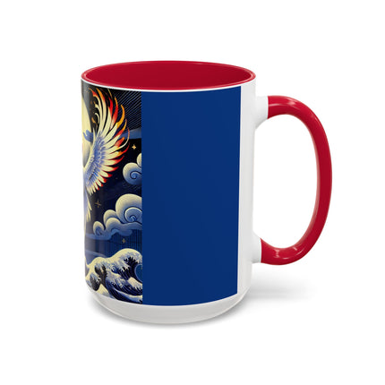 Majestic White Crane Colorful Mugs (11oz, 15oz)